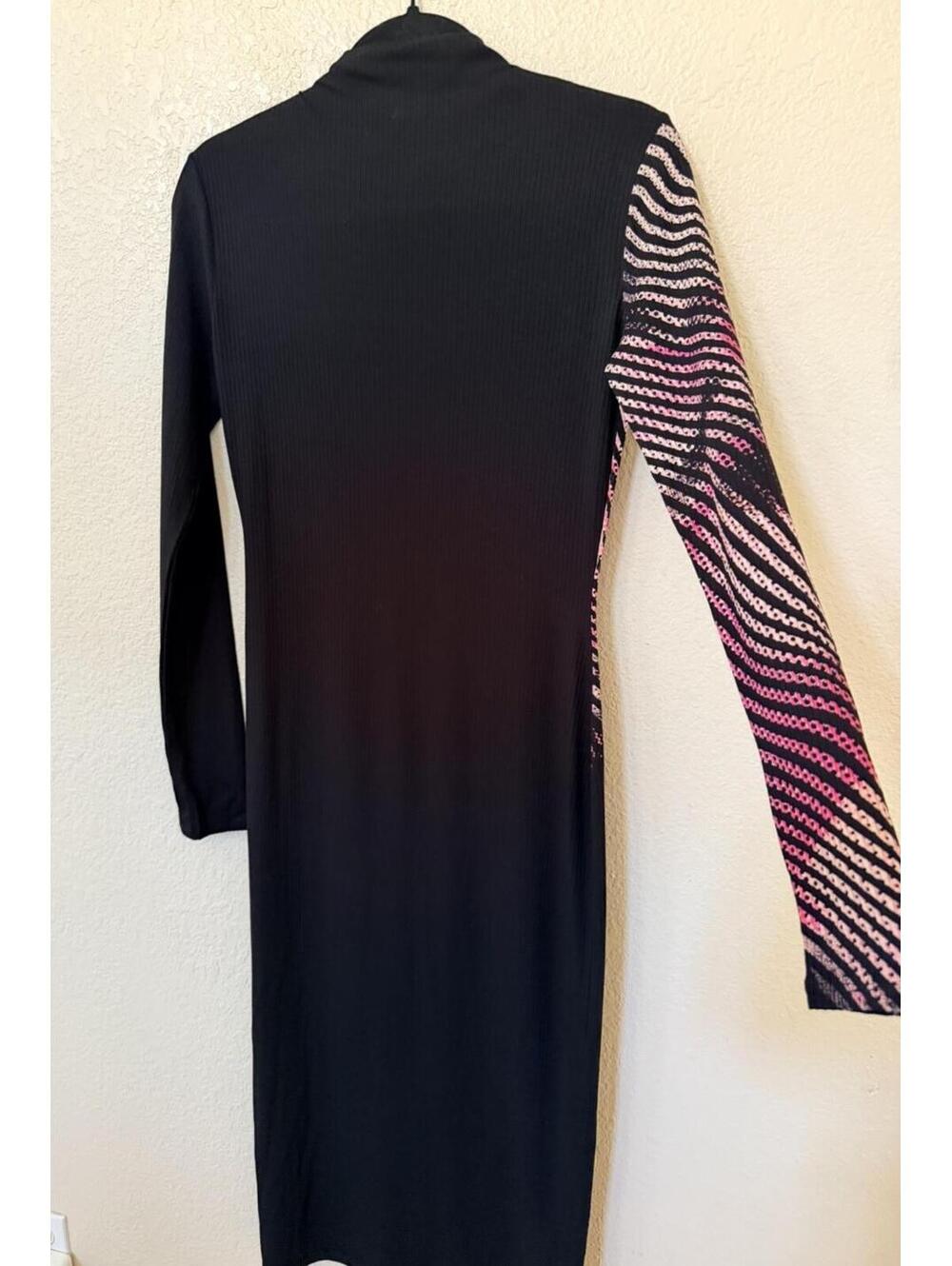 New Desigual Women's Long dress waves In Black Multi Size M $159 - Picture 8 of 11